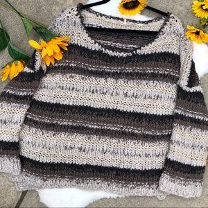 Free People Warm Striped Knit Sweater
